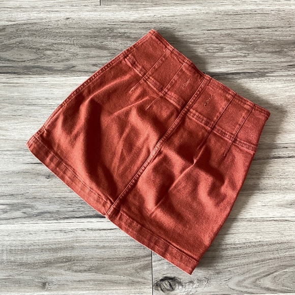 Free People We The Free Front Zipper Mini Skirt Burnt Orange Size 25 - Picture 5 of 7